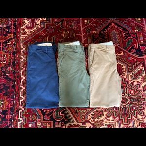 3 pairs of men’s J.Crew 770 stretch chino’s